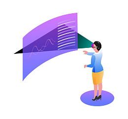 虚拟投影图表数据矢量插画