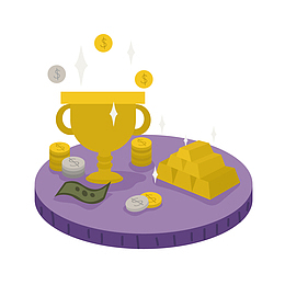 2.5D金币奖杯交易金融