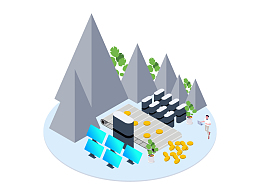 2.5D矢量金融科技插画