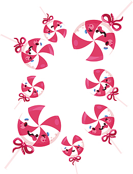粉红色棒棒糖花纹