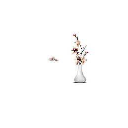 桃花花枝花瓶装饰摆件