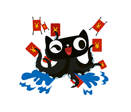 在抢红包的天猫形象设计LOGO