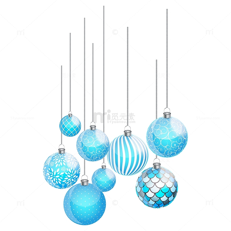 矢量装饰悬挂圣诞彩球元素