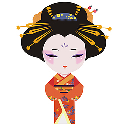 日本和服美女设计素材