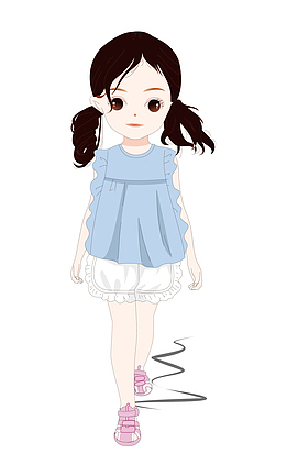 小清新女孩矢量图下载