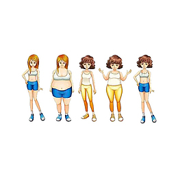 胖瘦美女对比
