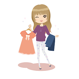 卡通购物矢量图下载