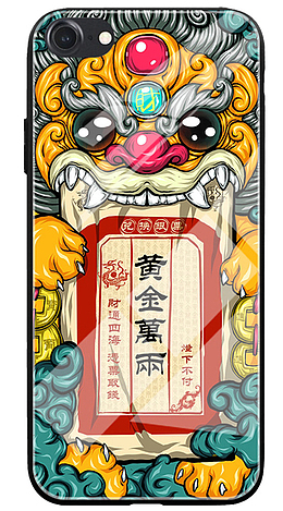 黑玻璃网红貔貅手机壳