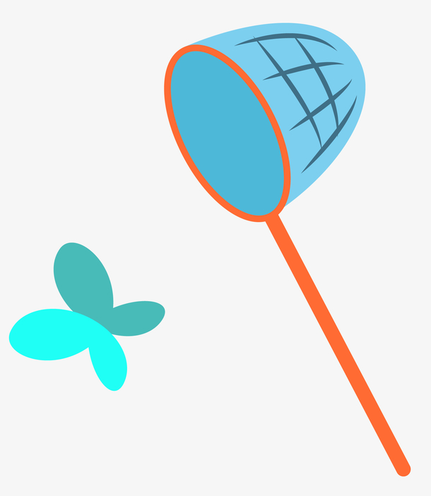 半圆形矢量卡通捕虫网