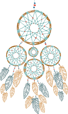 矢量手绘捕梦网插画