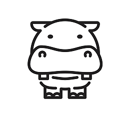 河马的可爱线条手绘