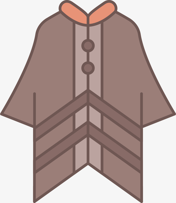 线条手绘风格矢量斗篷