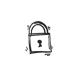 矢量简约手绘五金锁具