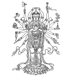 手绘千手观音