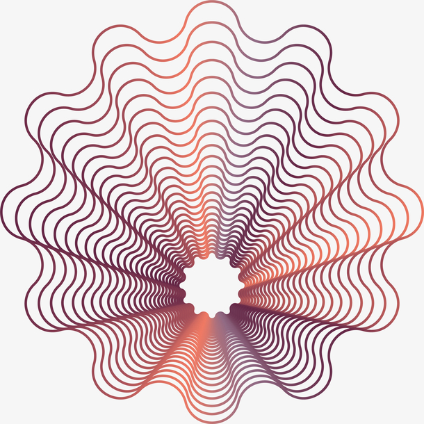 手绘线条渐变装饰图案