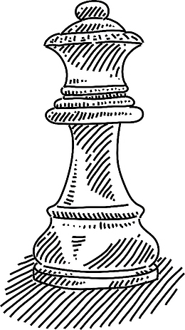 线条手绘棋子