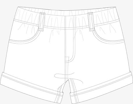 手绘女士短裤素材图