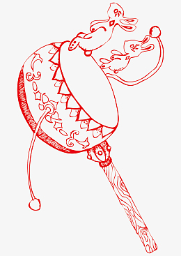 拨浪鼓pngpng手绘卡通挑扁担叫卖的人pngpng矢量卡通玩具设计epspng