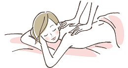 手绘线条绘画按摩女孩