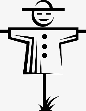 稻草人山路素材aipng乡村剪影png黄色手绘稻田背景psdjpg金黄田野农民