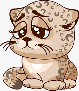 不高兴的卡通豹子