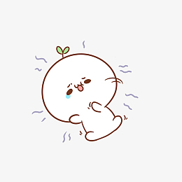 卡通哭泣的颜团子素材