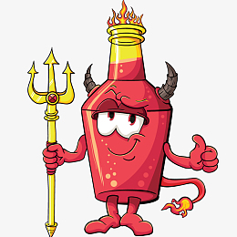 手绘卡通酒瓶牛气表情