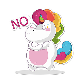 生气的独角兽表情设计