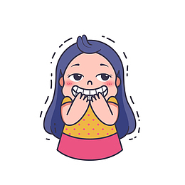 可爱女孩偷笑表情