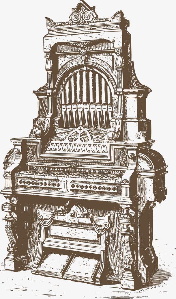 古老的手绘管风琴