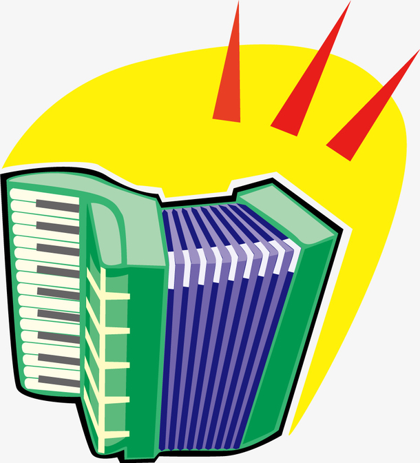 卡通绿色手风琴矢量