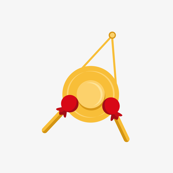 手绘铜锣免抠下载