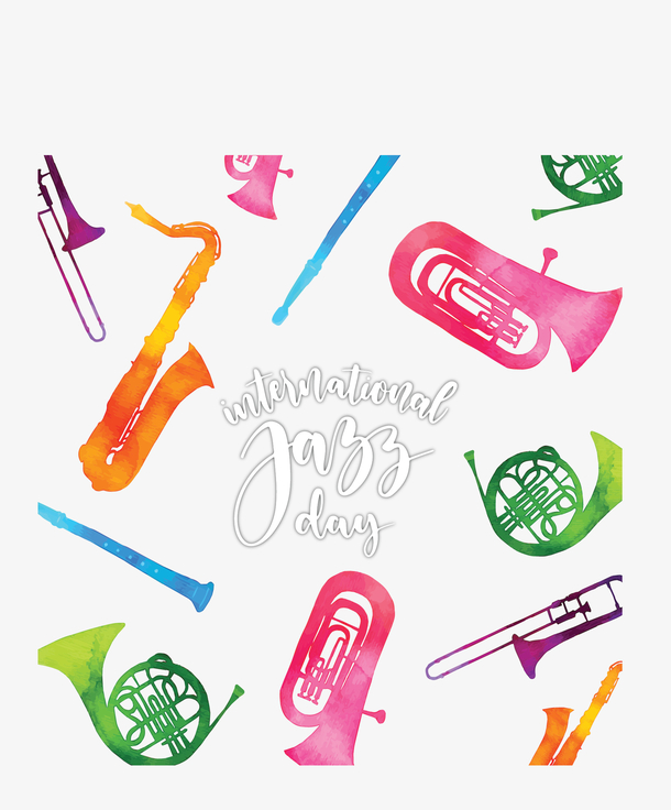 水彩手绘乐器花纹