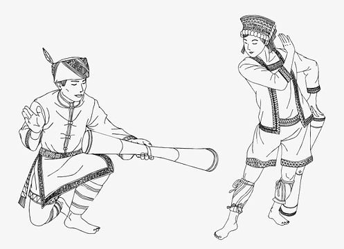 瑶族舞蹈(1024x742)png简易黑色瑶族花纹图(2300x2275)png创意矢量