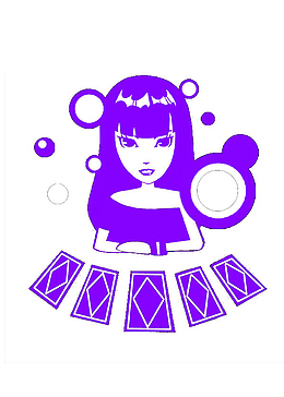 塔罗牌占卜女巫卡通手绘插图
