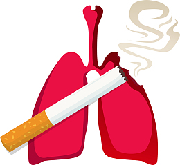 卡通烧伤肺的香烟
