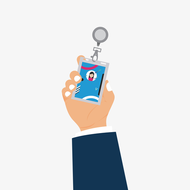 手持工牌装饰素材