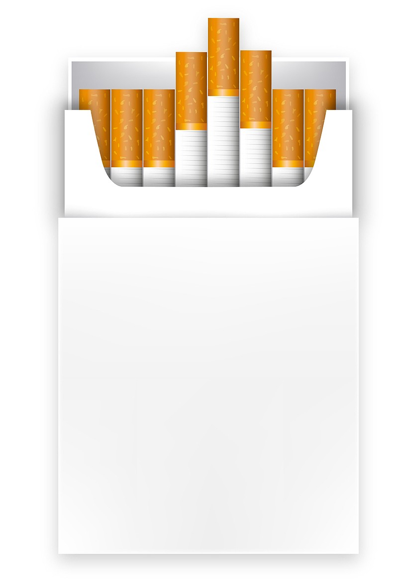 白色简约立体香烟盒