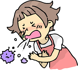 手绘卡通女青年咳嗽免抠