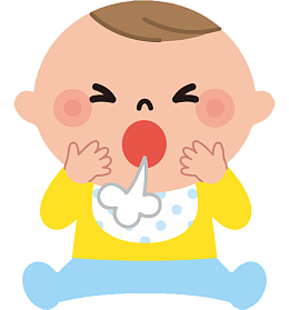 手绘卡通小宝宝咳嗽免抠