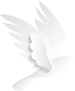 羽翼丰满的矢量白鸽