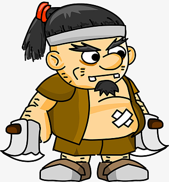 卡通手绘的土匪