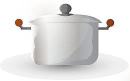 铁锅矢量卡通白色