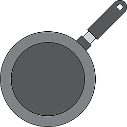 圆形卡通矢量铁锅