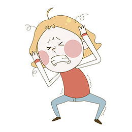 头疼的女生免抠图