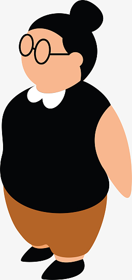 黑色卡通眼镜女孩