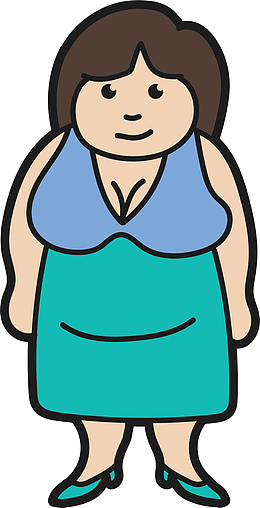 微笑卡通肥胖女人