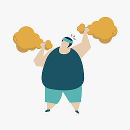 卡通卡路里减肥的女生