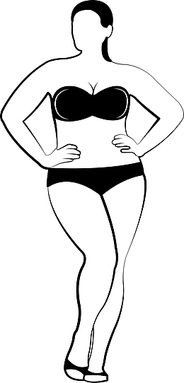 黑色线条微胖女孩