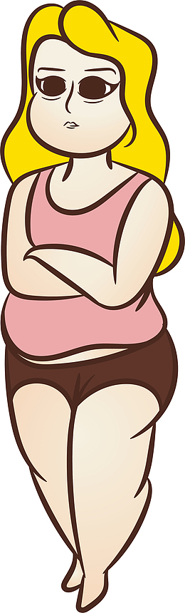 女孩pngpng卡通肥胖羽毛球女生pngpng微笑扁平微胖女孩pngpng黑衣卡通